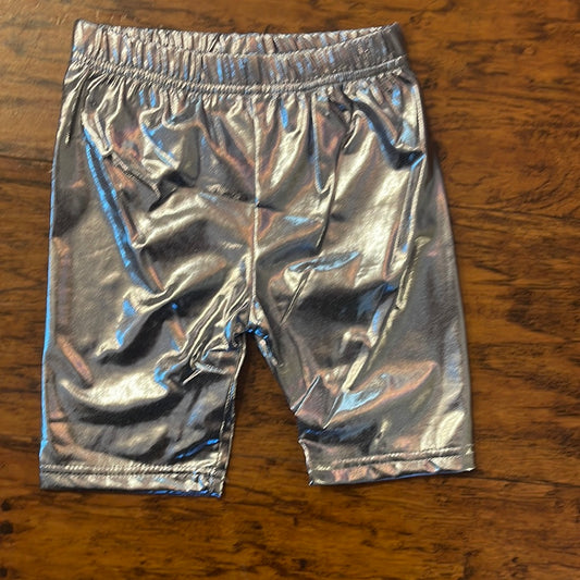 Silver Metallic Bike Shorts