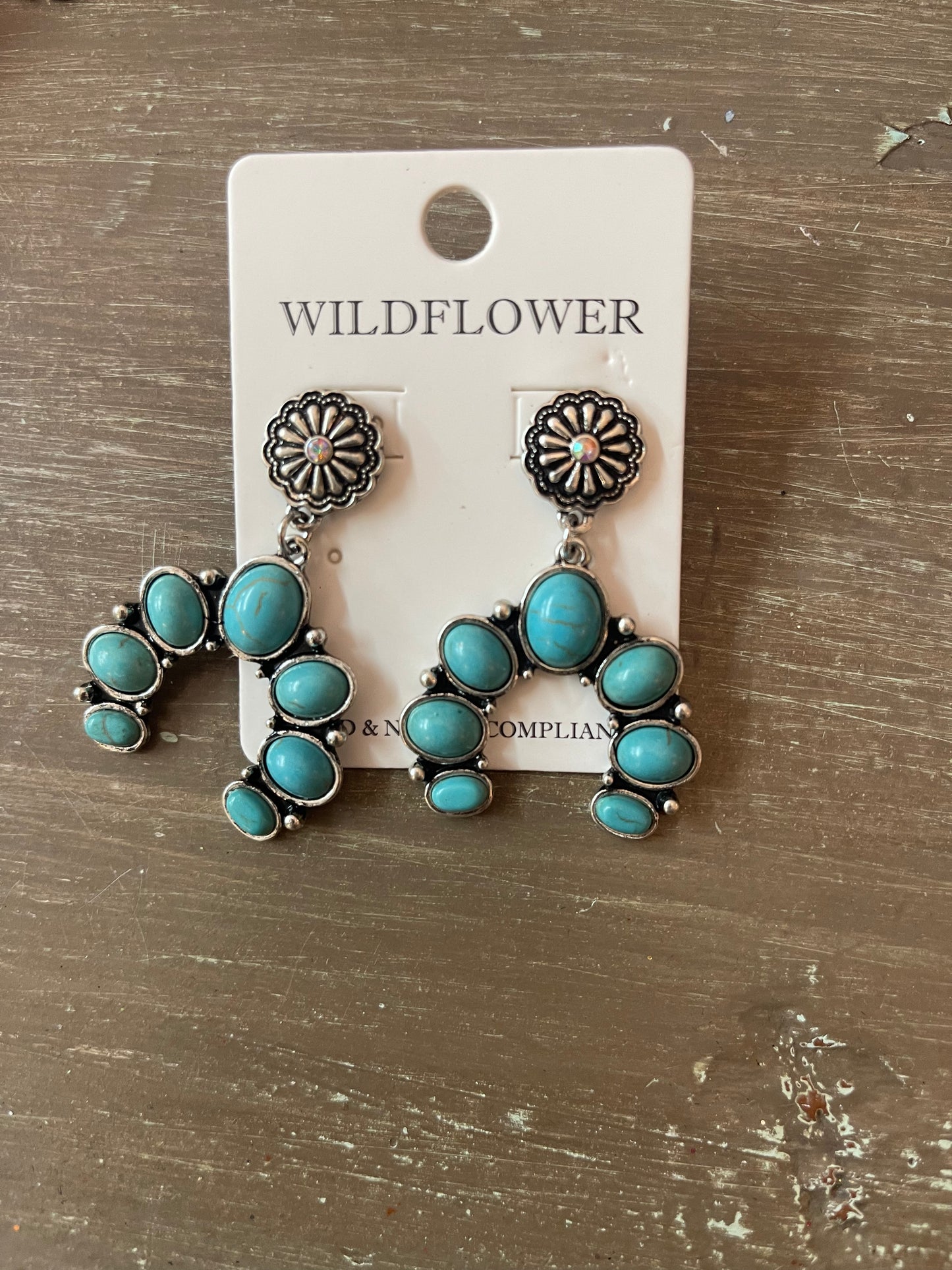 Small Crescent Turquoise earrings