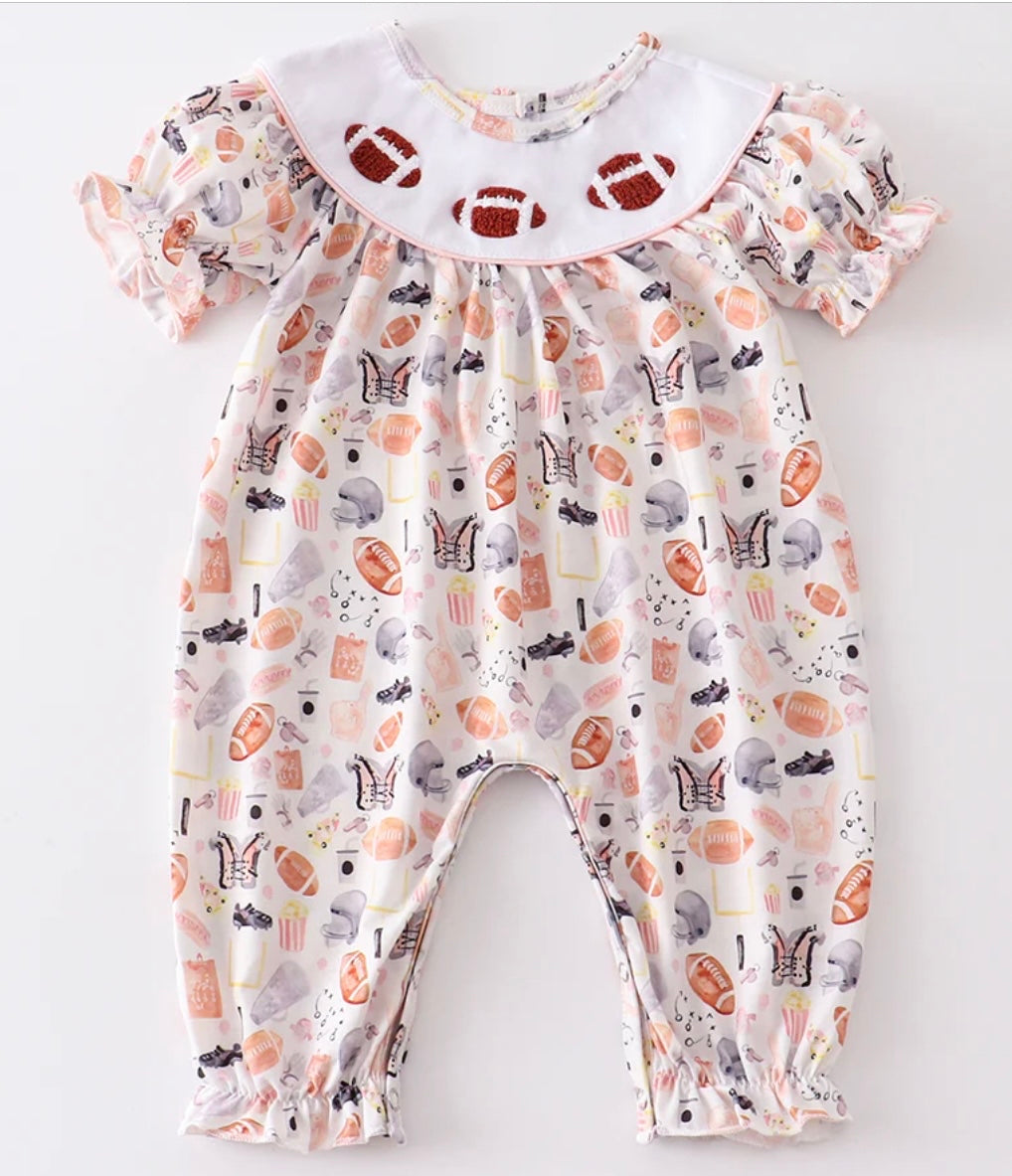 French Knot Football Baby Rompr