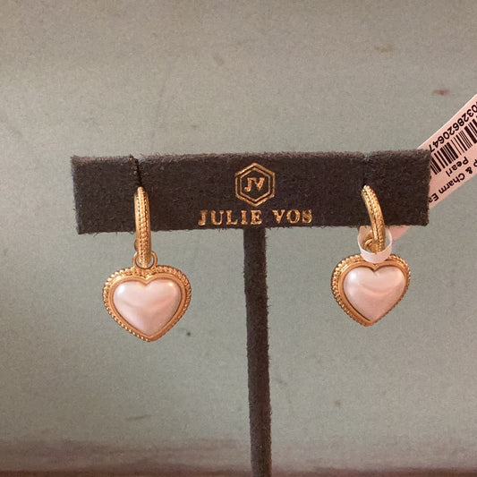 JULIE VOS HEART AND HOOP CHARM EARRING