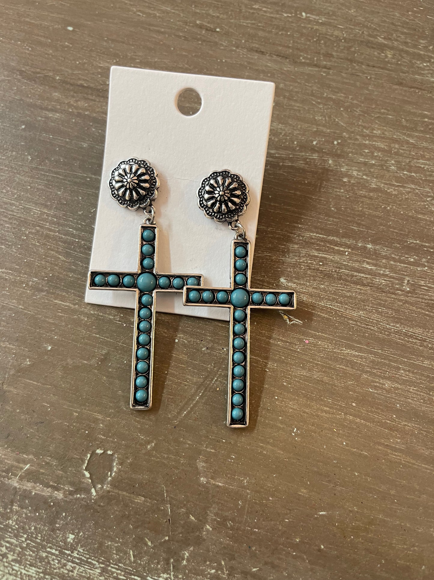 Turquoise Cross earrings