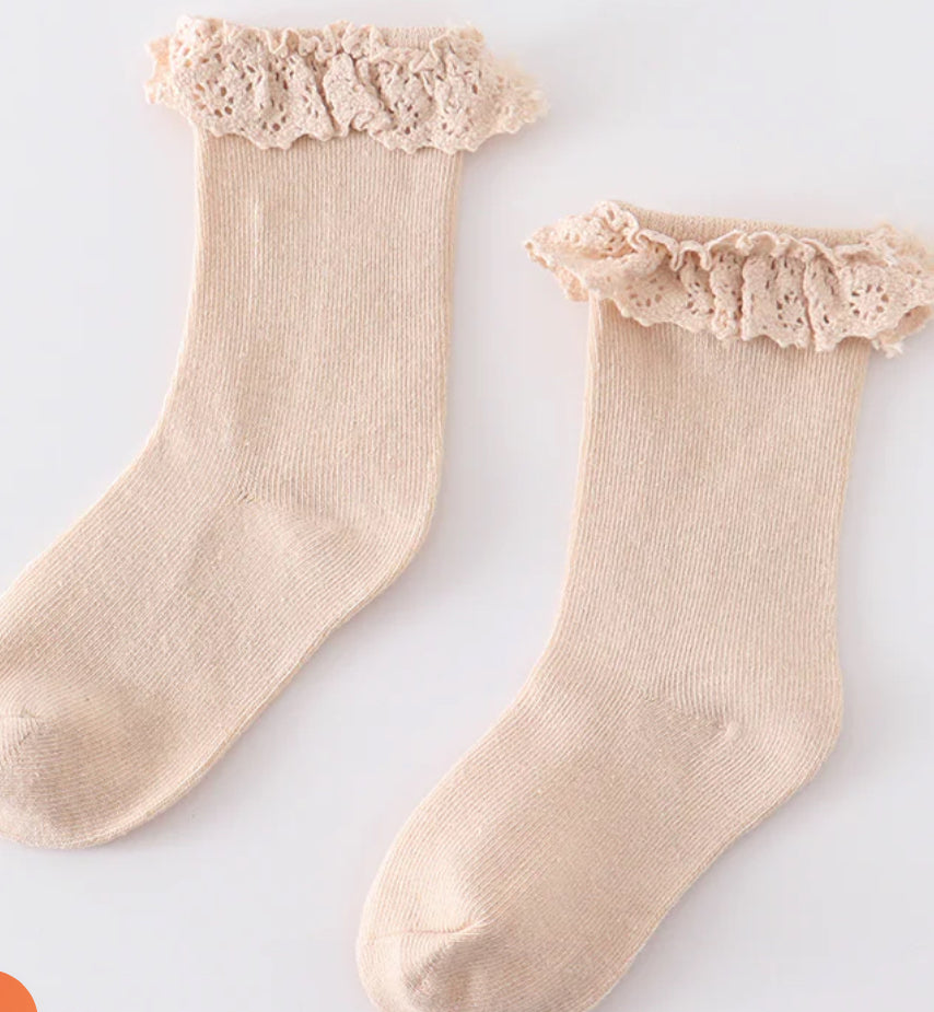 Lace knit socks