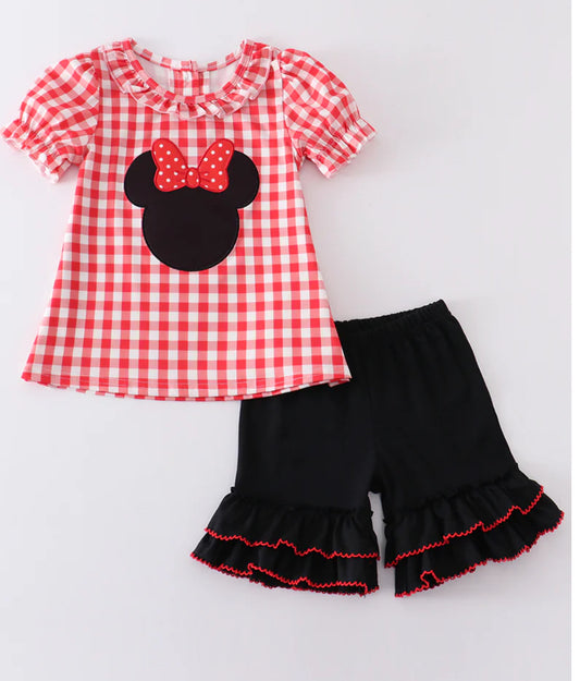 Red Plaid Character Girl set