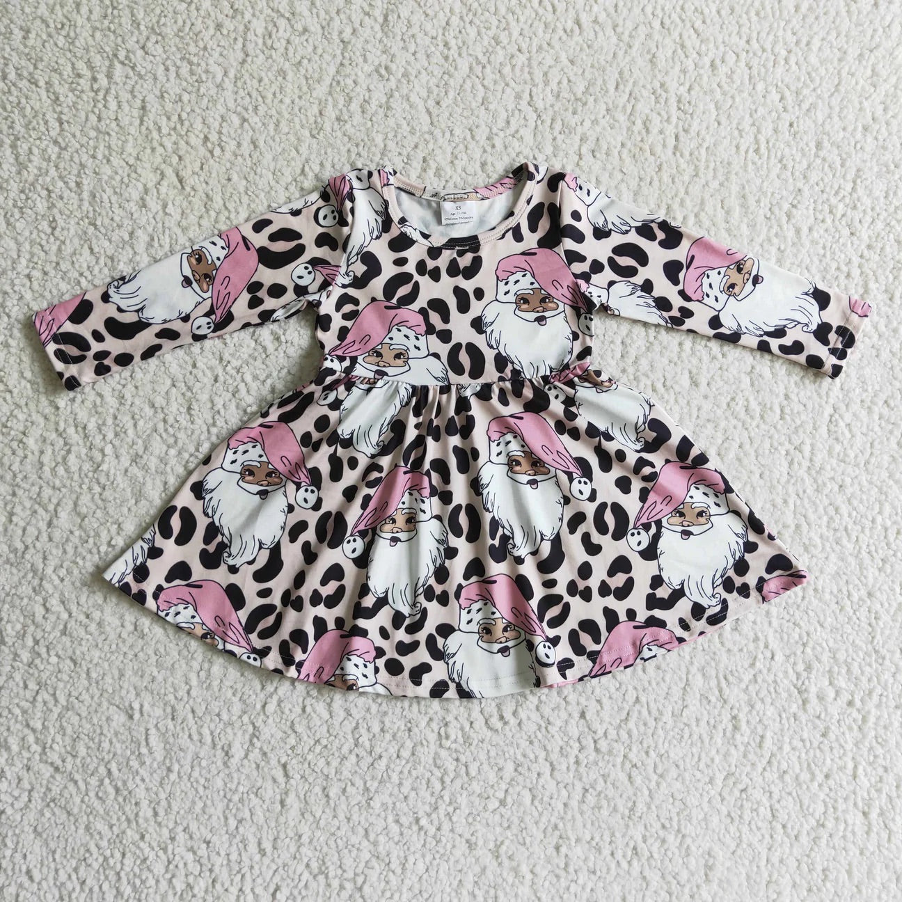 Leopard Santa Twirl Dress